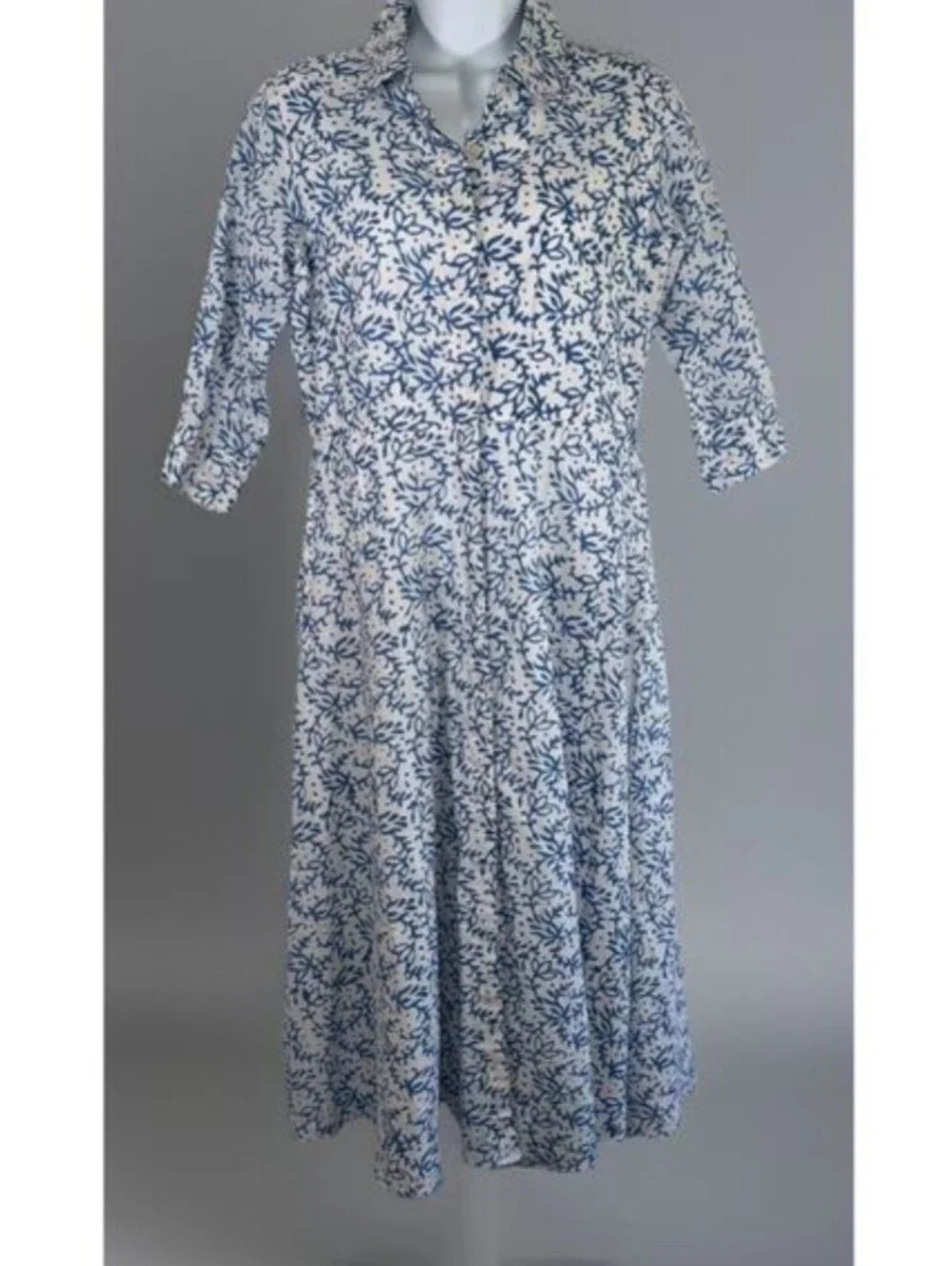 Livro blue and White Floral Shirt Dress, XS